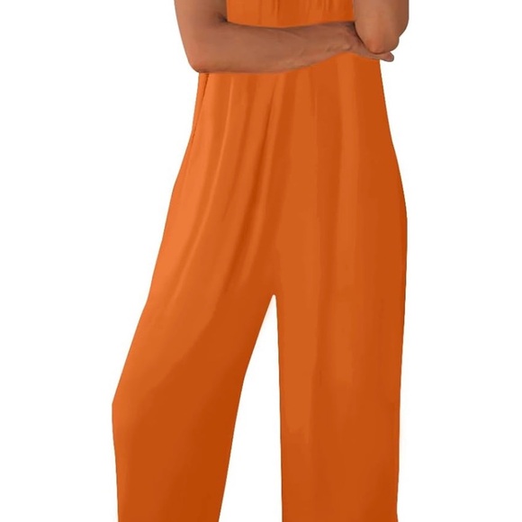 Chic Orange Sleeveless Jumpsuit - Picture 4 of 6